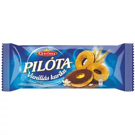 Vaníliás karika, 150 g, GYŐRI &quot;Pilóta&quot;, tejcsokoládés