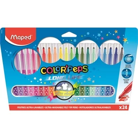 Filctoll készlet, mosható, MAPED &quot;Color`Peps Long Life&quot;, 24 különböző szín