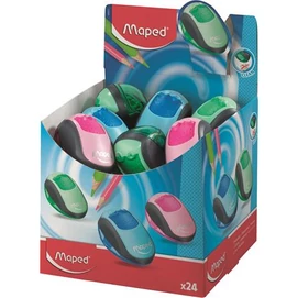 Hegyező display, kétlyukú, tartályos, MAPED &quot;Clean&quot;, vegyes színek (szín nem választható)
