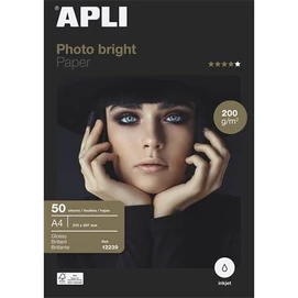 Fotópapír, tintasugaras, A4, 200 g, fényes, APLI &quot;Photo bright&quot;