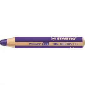 Színes ceruza, kerek, vastag, STABILO &quot;Woody 3 in 1&quot;, viola