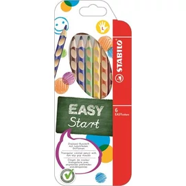 Színes ceruza készlet, háromszögletű, balkezes, STABILO &quot;EasyColours&quot;, 6 különböző szín