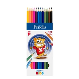Színes ceruza készlet, hatszögletű, ICO &quot;Creative Kids&quot;, 12 különböző szín