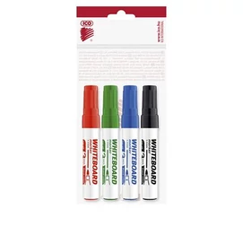 Tábla- és flipchart marker készlet, 1-3 mm, kúpos, ICO &quot;Plan&quot;, 4 különböző szín