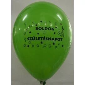 Léggömb, 26 cm, két oldalon nyomott &quot;Boldog születésnapot&quot;, vegyes szín