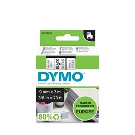 Feliratozógép szalag, 9 mm x 7 m, DYMO &quot;D1&quot;, víztiszta-fekete