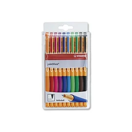 Rollertoll készlet, 0,5 mm, STABILO &quot;PointVisco&quot;, 10 különböző szín