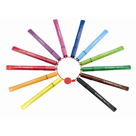 Filctoll készlet, 1 mm, STABILO &quot;Cappi&quot;, 12 különböző szín