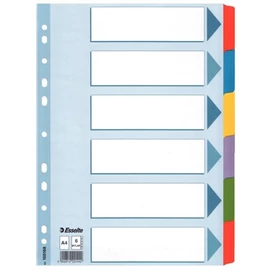 Regiszter, laminált karton, A4, 6 részes, ESSELTE &quot;Mylar&quot;