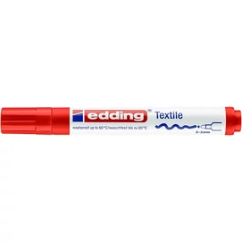 Textilmarker, 2-3 mm, kúpos, EDDING &quot;4500&quot;, piros