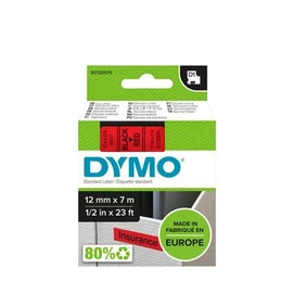 Feliratozógép szalag, 12 mm x 7 m, DYMO &quot;D1&quot;, piros-fekete