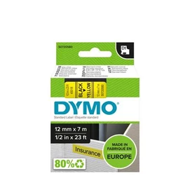 Feliratozógép szalag, 12 mm x 7 m, DYMO &quot;D1&quot;, sárga-fekete