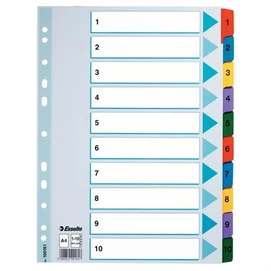 Regiszter, karton, A4, 1-10, ESSELTE &quot;Mylar&quot;