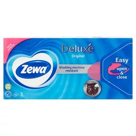 Papír zsebkendő, 3 rétegű, 90 db, ZEWA &quot;Deluxe&quot;, illatmentes