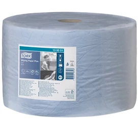 Törlőpapír, tekercses, 39 cm átmérő, W1 rendszer, 2 rétegű, TORK &quot;Plusz&quot;, kék