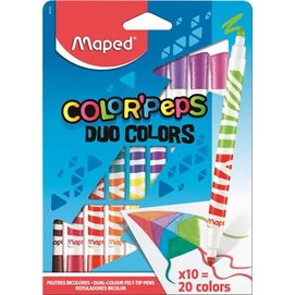Filctoll készlet, kimosható, MAPED &quot;Color`Peps Duo&quot;, 20 különböző szín