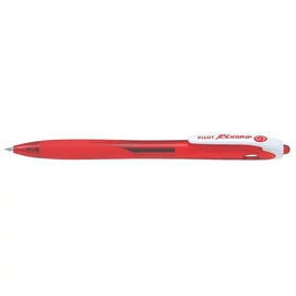 Golyóstoll, 0,27 mm, nyomógombos, PILOT &quot;Rexgrip&quot;, piros