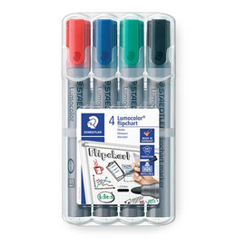 Flipchart marker, 2 mm, kúpos, STAEDTLER "Lumocolor 356", 4 különböző szín