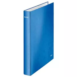 Gyűrűs könyv, 4 gyűrű, D alakú, 40 mm, A4 Maxi, karton, LEITZ &quot;Wow&quot;, kék