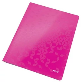 Gyorsfűző, laminált karton, A4, LEITZ &quot;Wow&quot;, rózsaszín