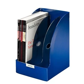 Iratpapucs, műanyag, 205 mm, elválasztókkal, LEITZ &quot;Plus Jumbo&quot;, kék