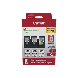Canon PG-540Lx2 (2x11 ml) + CL-541XL (1x15 ml) + 50 lap GP501 10x15 fényes fotópapír Multipack