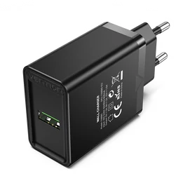 Vention USB-A (1port,18W, fekete), töltő