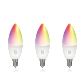 Deltaco SMART HOME SH-LE14RGB izzó LED, E14, gyertya, WIFI, 5W, színes+fehér, szabályozható, 3db/csomag