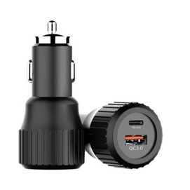 Choetech USB-A+C (63W, 2-portos, autós, gyorstöltő), töltő