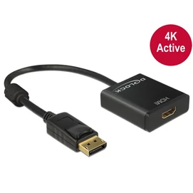 DELOCK Átalakító DisplayPort 1.2 male &gt; HDMI female 4K aktív fekete