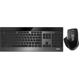 RAPOO 190912, MULTIMODE &quot;9900M&quot; BLUETOOTH + 2,4GHZ BILLENTYŰZET + LÉZER EGÉR SZETT