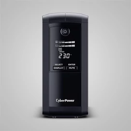 CYBERPOWER UPS, VP1000EILCD, (6xIEC C13) 1000VA 550W 230V szünetmentes tápegység + USB LINE-INTERACTIVE