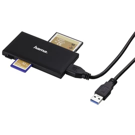 HAMA 181018, USB 3.0 SUPERSPEED &quot;SLIM&quot; MULTI KÁRTYAOLVASÓ, FEKETE
