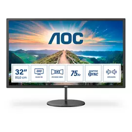 AOC IPS monitor 31.5" Q32V4, 2560x1440, 16:9, 250cd/m2, 4ms, HDMI/DisplayPort, hangszóró