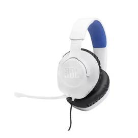 JBL Quantum 100P Console (Vezetékes, gaming fejhallgató levehető mikrofonnal), Fehér/Kék