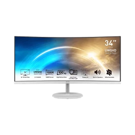 MSI Monitor Business PRO MP341CQW Ívelt 34" QHD, 3440x1440, 100Hz VA 21:9, 3000:1 CR, 300cd/m2, 4 ms, HDMI, DP, White