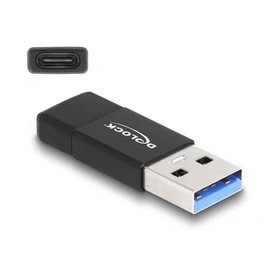 DELOCK Átalakító USB 3.2 Gen 2 Type-A male &gt; USB Type-C female aktív fekete