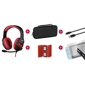 KONIX - MYTHICS Nintendo Switch Gamer csomag (Fejhallgató + Töltő kábel + Üvegfólia + Játék tartó + Táska)