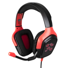 KONIX - NARUTO &quot;Akatsuki&quot; 2.0 Fejhallgató Vezetékes Gaming Stereo Mikrofon, Fekete-Piros