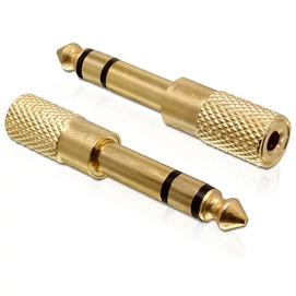 DELOCK Átalakító Stereo plug 6.35mm &gt; Stereo jack 3.5mm 3 pin fém