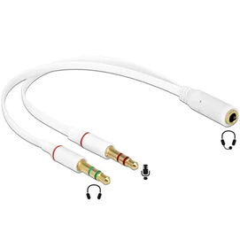 DELOCK Átalakító Headset Stereo jack 1x 3.5mm 4 pin female &gt; 2x 3.5mm 3 pin male (iPhone)