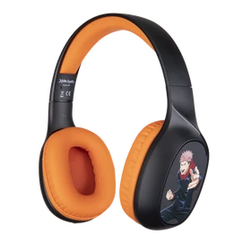 KONIX - JUJUTSU KAISEN 2.0 Fejhallgató Bluetooth Vezeték Nélküli Gaming Stereo Mikrofon, Fekete-Narancs