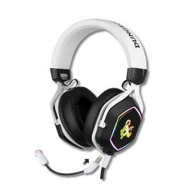 KONIX - DUNGEONS &amp; DRAGONS &quot;Rainbow&quot; 7.1 Fejhallgató Vezetékes Gaming Stereo Mikrofon, Fehér-Fekete