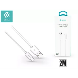 DEVIA USB - USB TYPE-C ADAT- ÉS TÖLTŐKÁBEL 2 M-ES VEZETÉKKEL - SMART USB TYPE-C 2.0 CABLE - WHITE