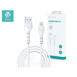 DEVIA USB - LIGHTNING ADAT- ÉS TÖLTŐKÁBEL 1 M-ES VEZETÉKKEL - KINTONE CABLE V2 SERIES FOR LIGHTNING - 5V/2.1A - WHITE