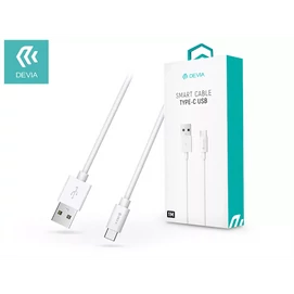 DEVIA USB - USB TYPE-C ADAT- ÉS TÖLTŐKÁBEL 1 M-ES VEZETÉKKEL - SMART USB TYPE-C 2.0 CABLE - WHITE