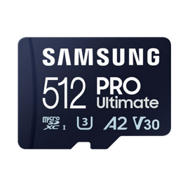 SAMSUNG Memóriakártya, PRO Ultimate microSD 512GB, Class 10, V30, A2, Grade 3 (U3), R200/W130