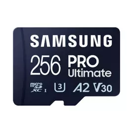 SAMSUNG Memóriakártya, PRO Ultimate microSD with Reader 256GB, Class 10, V30, A2, Grade 3 (U3), R200/W130, +Adapter