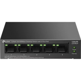 TP-LINK Switch 5x100Mbps (4xPOE) Fémházas Asztali, LS105LP