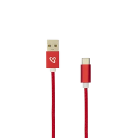 SBOX Kábel, CABLE USB Male -&gt; TYPE-C Male 1.5 m Red